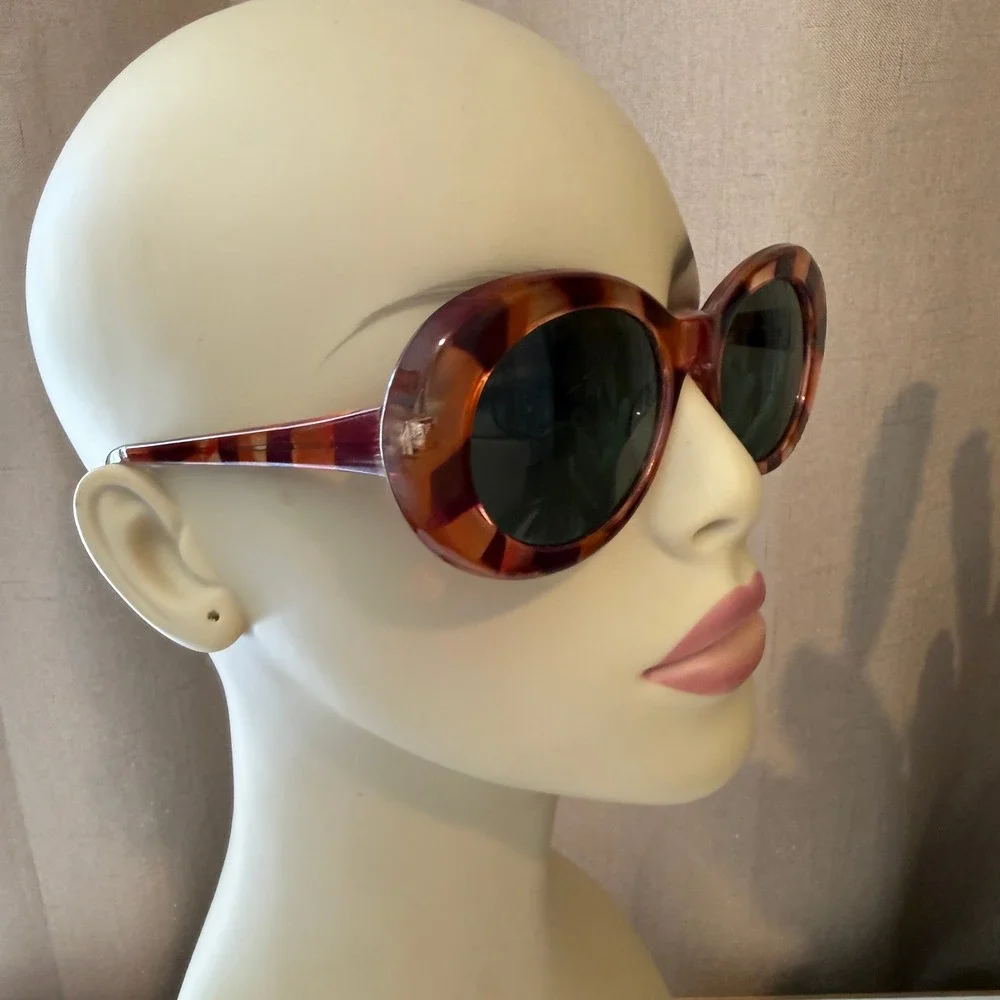 Womens Oversized Oval Sunglasses Tortoiseshell Retro Mod Statement Eyewear